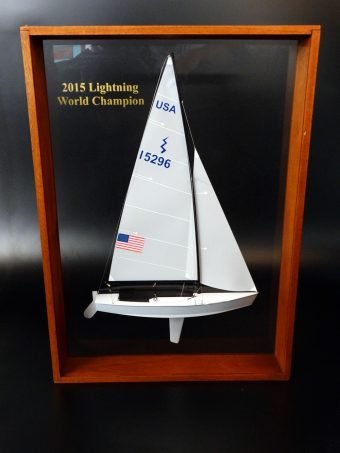 International Lightning Class framed half model